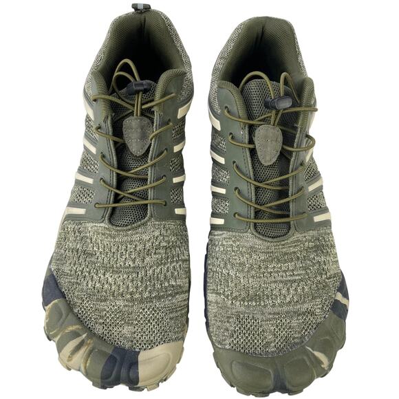 Oranginer Barefoot Men Minimalist Camo Green No Tie Lace Flexible Shoe NWOT S 13